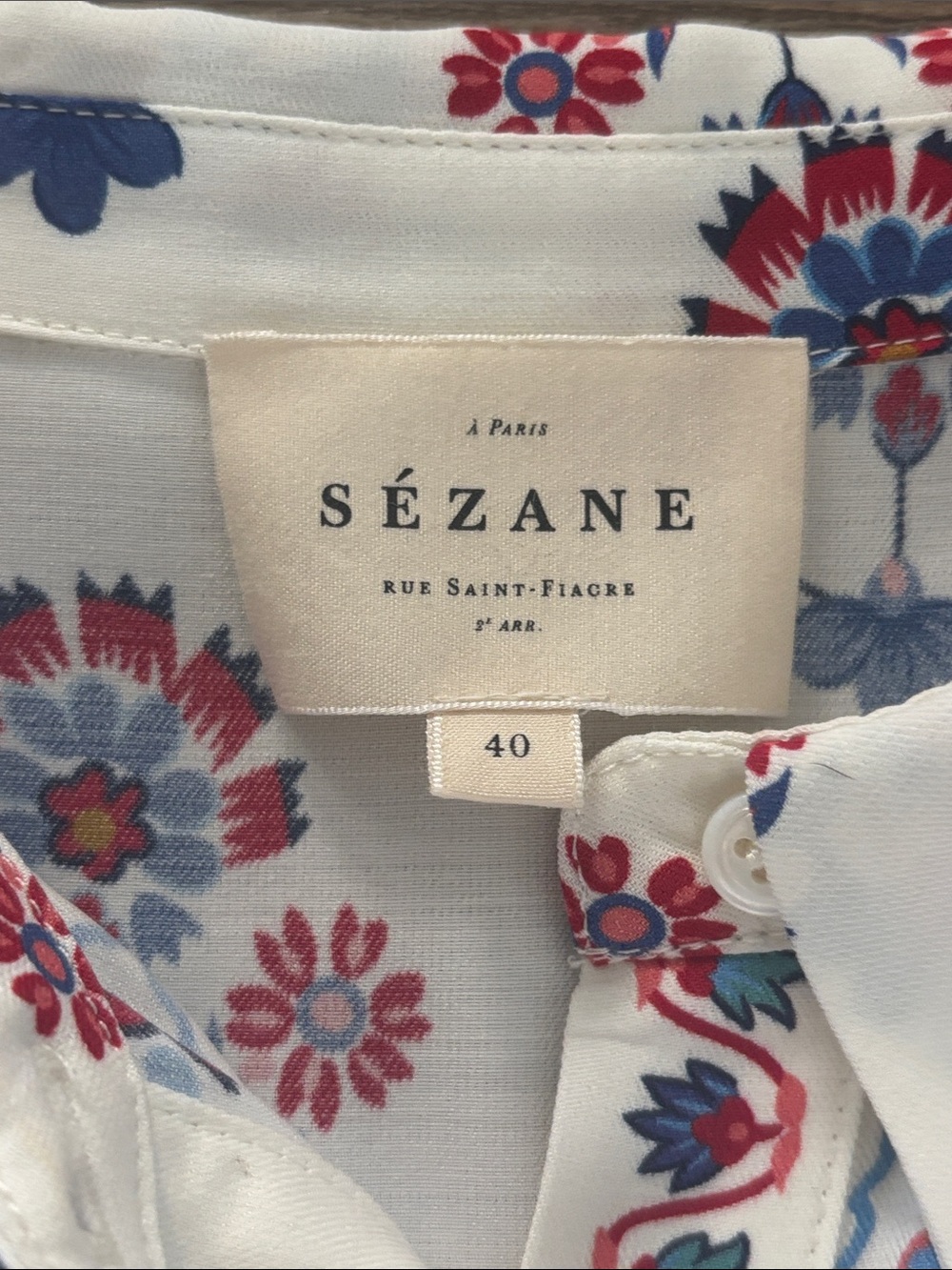 Sézane Fernande Dress with Belt in Milo Print Women's Size 8 / 40 EUC - Picture 3 of 15